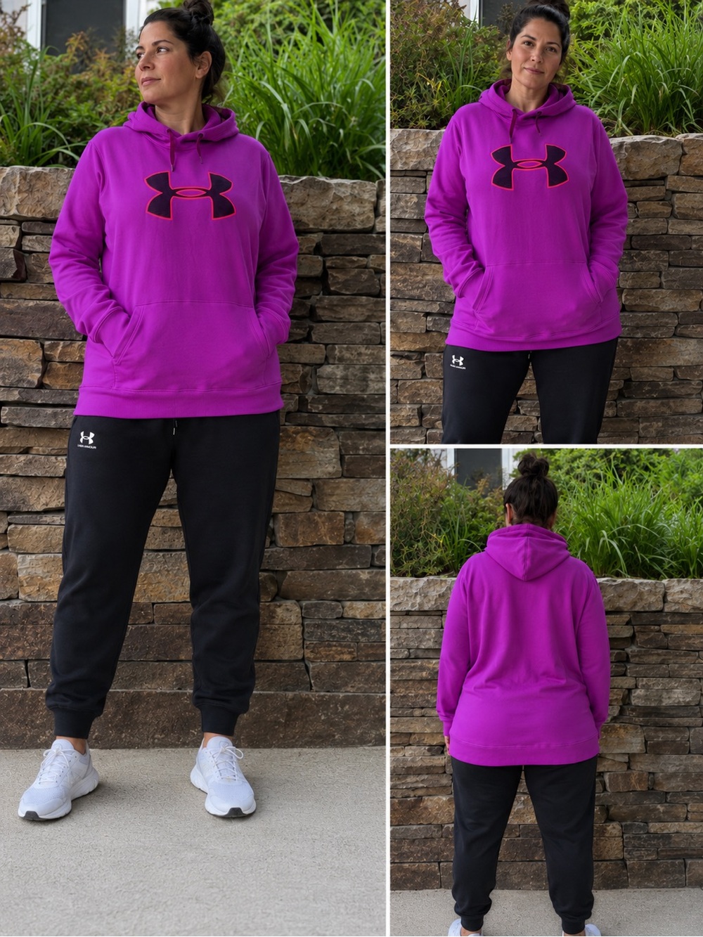 Under Armour Women’s Storm large magenta hoodie with black joggers